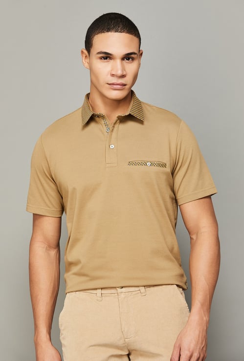 FAHRENHEIT Polo T-shirt with Printed Trim