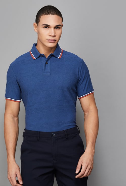 FAHRENHEIT Textured Polo T-shirt