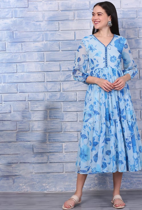 W Floral Print A-line Dress
