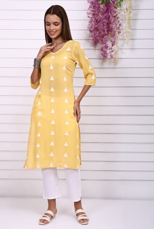 AURELIA Woven Design Straight Kurta