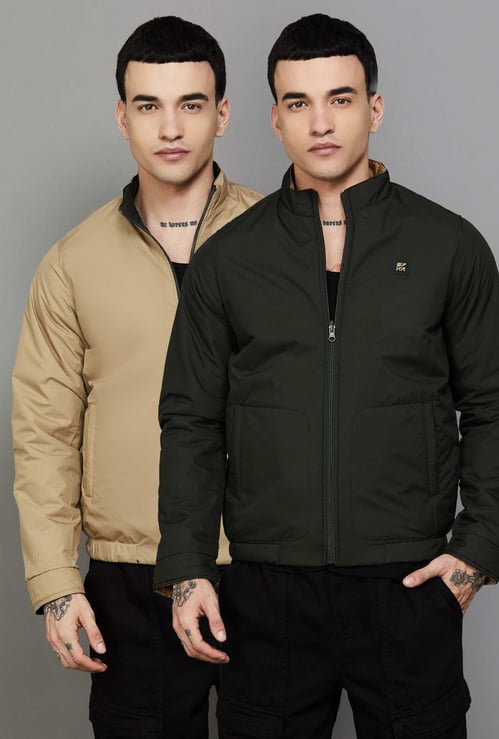 SPYKAR Solid Reversible Puffer Jacket