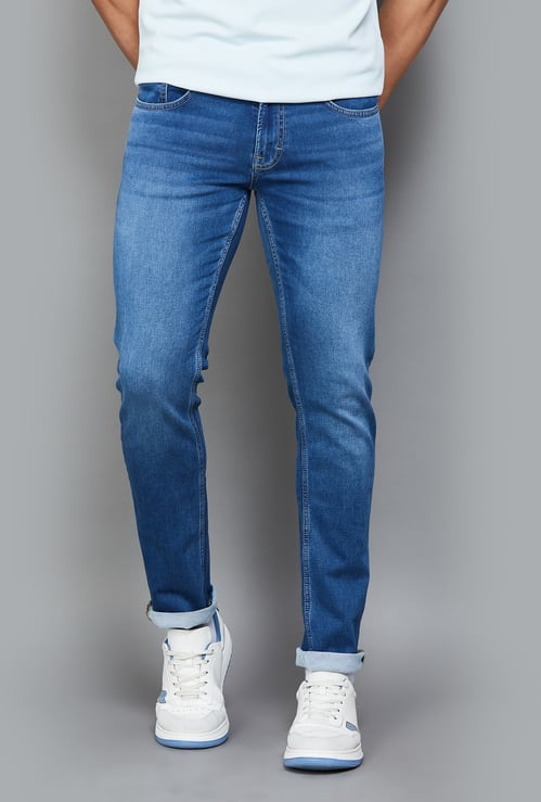 SPYKAR Washed Regular Tapered Jeans