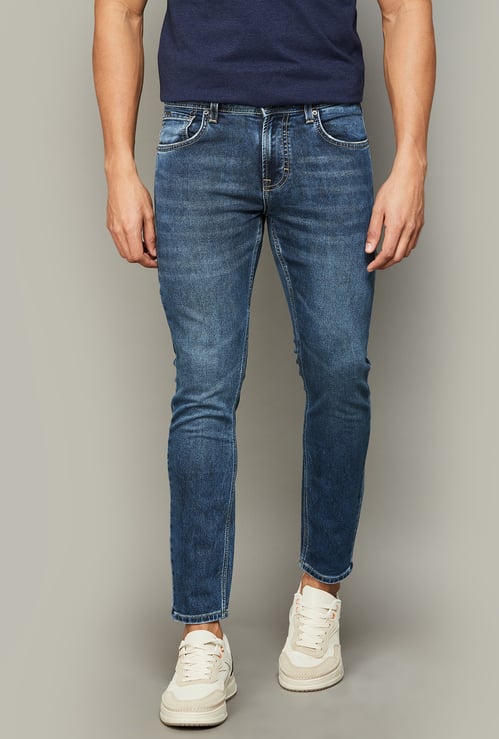 SPYKAR Washed Slim Tapered Jeans