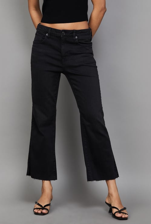 AMERICAN EAGLE Solid Flared Jeans