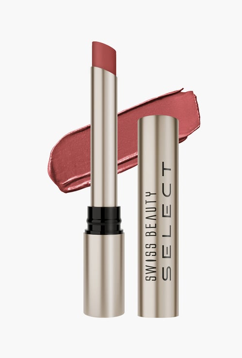 SWISS BEAUTY Select High On Shine Lipstick - 01 Rich Rose - 1g