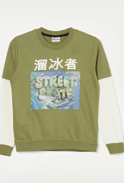 FAME FOREVER Boys Graphic Print Sweatshirt