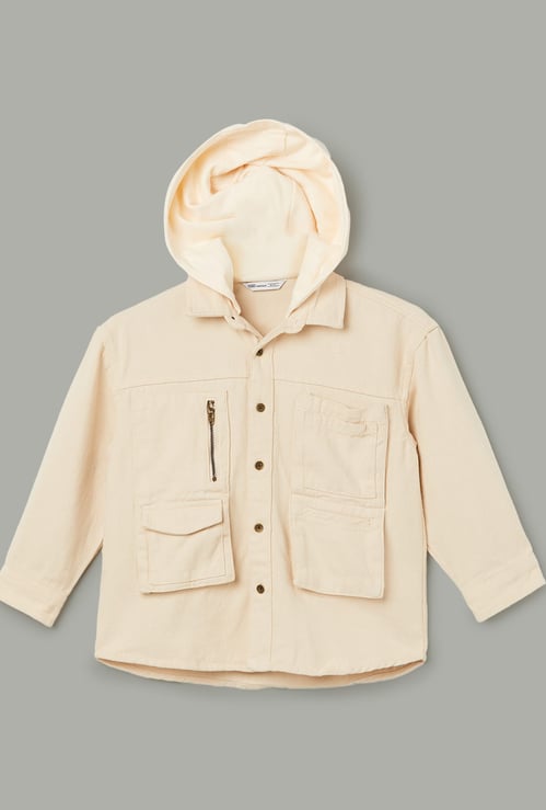 FAME FOREVER Boys Solid Hooded Jacket