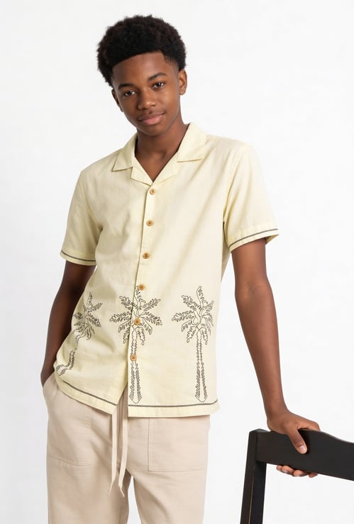 FAME FOREVER Boys Embroidered Shirt