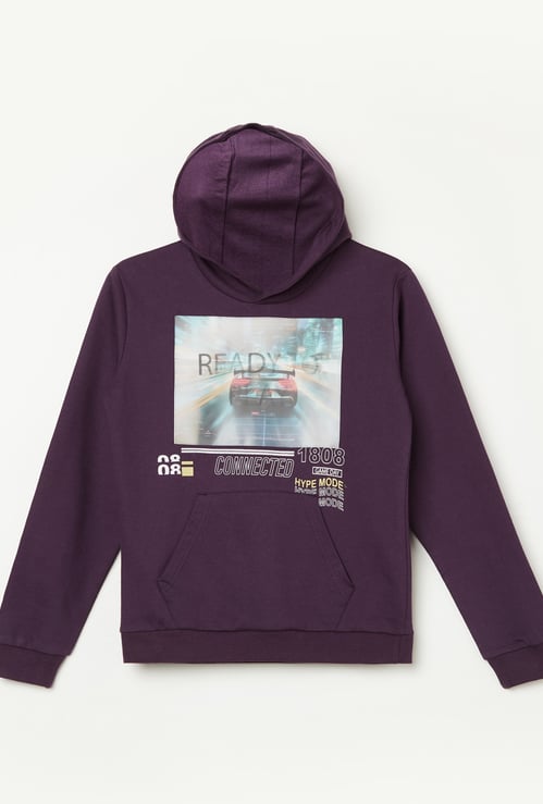 FAME FOREVER Boys Graphic Print Hooded Sweatshirt