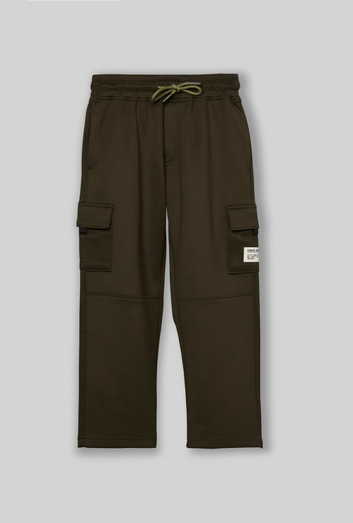 RUFF KIDS Boys Solid Cargo Track Pants