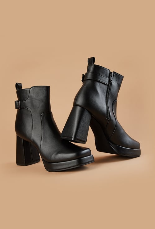 GINGER Block-Heel Ankle Boots