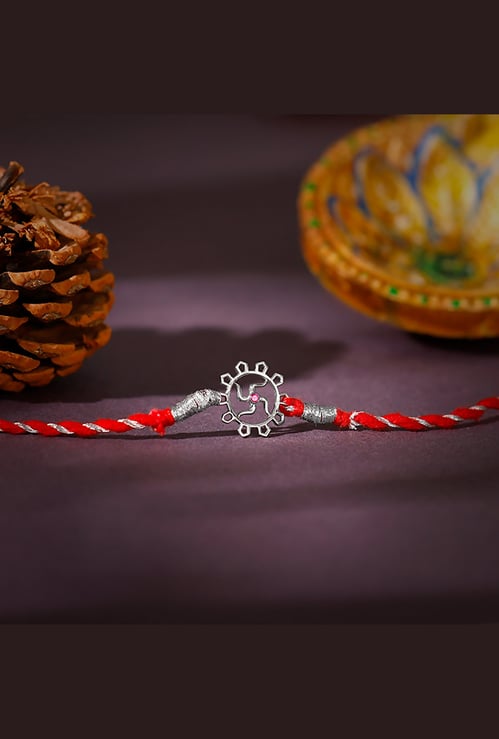 GIVA Sterling Silver Swastik Bloom Rakhi