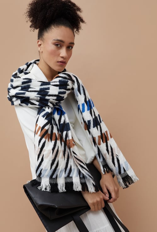 GINGER Woven Tassel Detail Stole