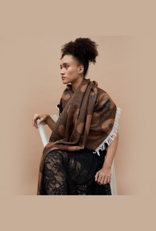 GINGER Patterned Tassel Detail Stole