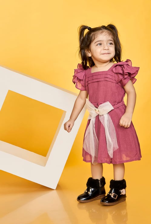 PEPPERMINT Girls Bow Applique Dress