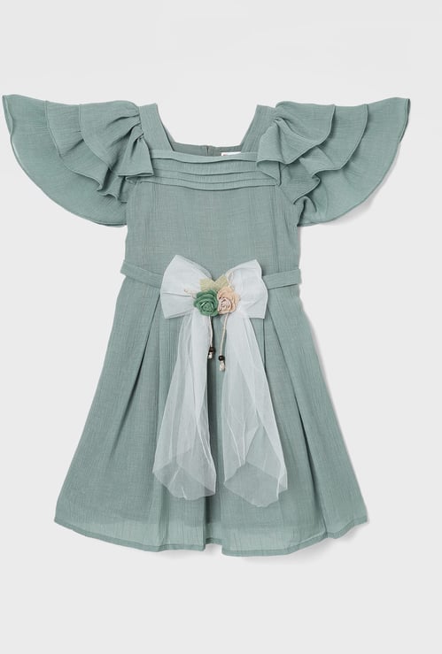 PEPPERMINT Girls Bow-Detailed A-line Dress