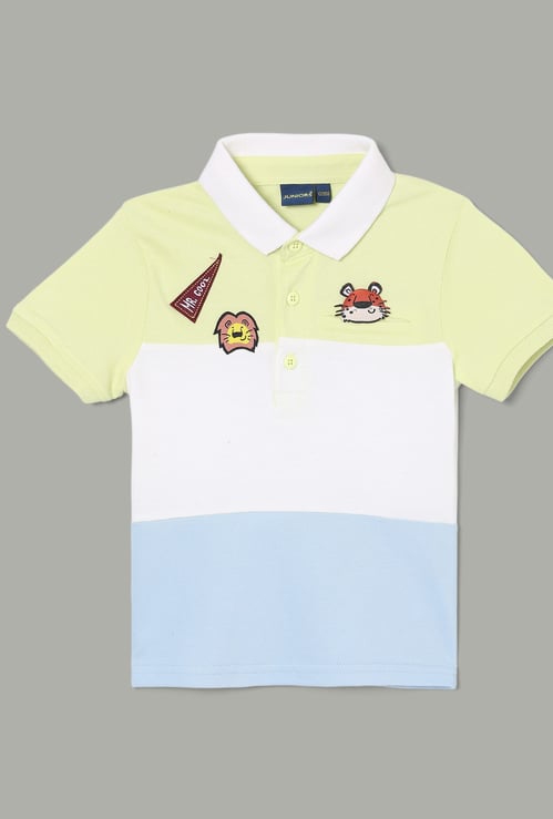 JUNIORS Boys Colourblock Polo T-shirt