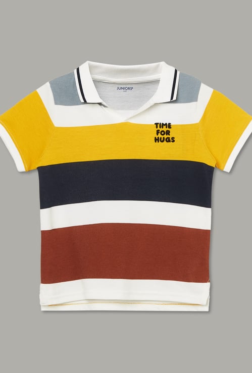 JUNIORS Boys Colourblock Johnny Collar T-shirt