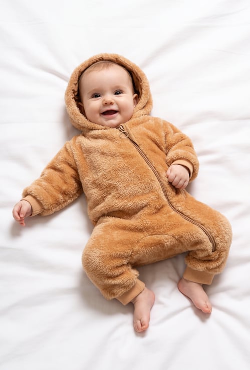JUNIOR BABY Girls Teddy Sleepsuit