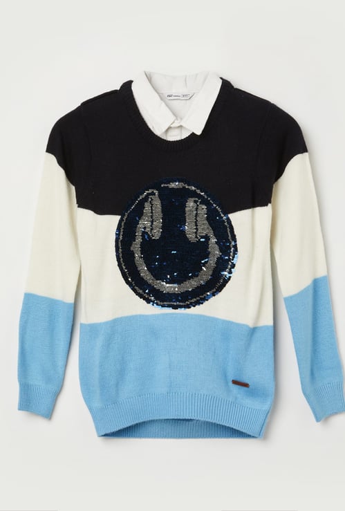 FAME FOREVER Boys Colourblocked Sweater