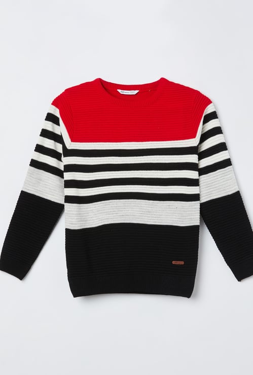 FAME FOREVER Boys Striped Sweater