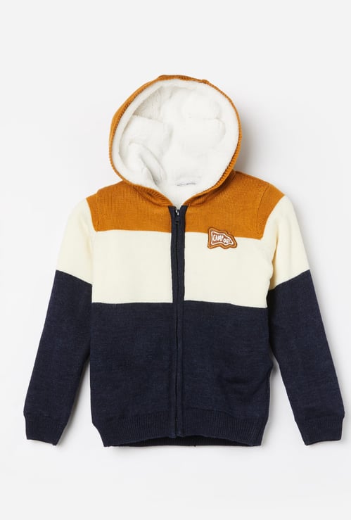 FAME FOREVER Boys Colourblock Hooded Sweater