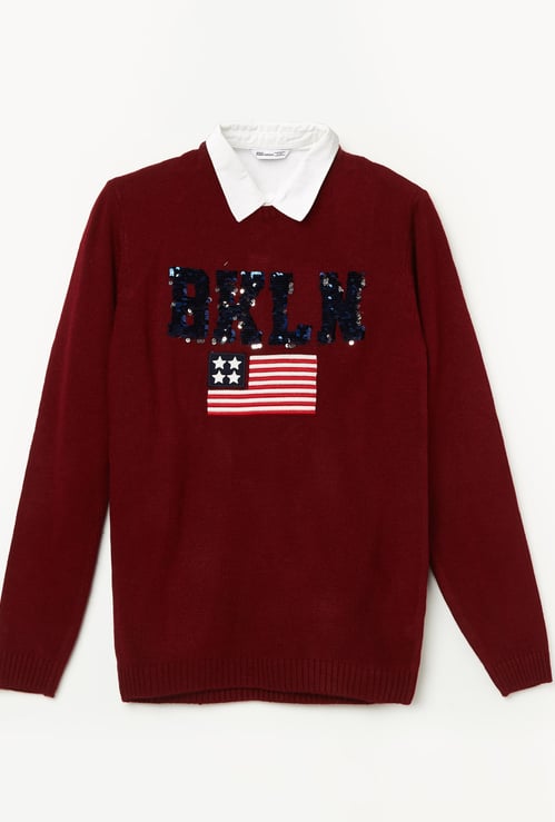 FAME FOREVER Sequinned Sweater