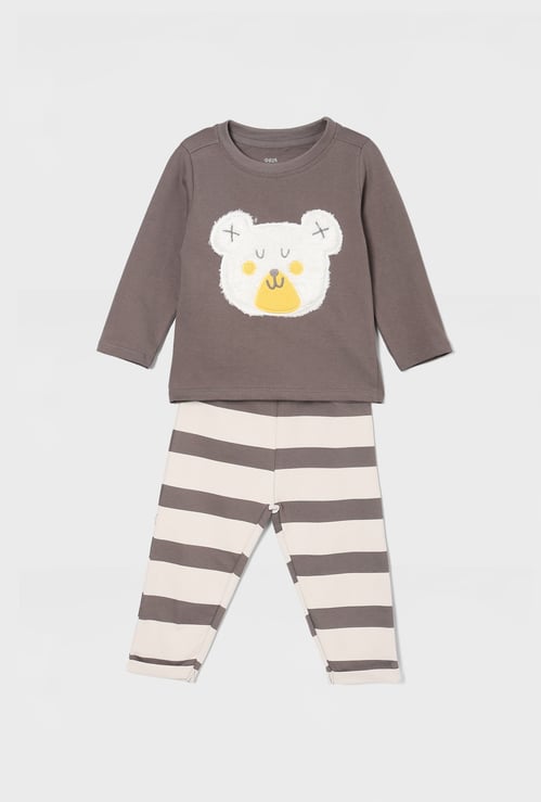 FS MINI KLUB Boys Bear Applique T-shirt with Pants