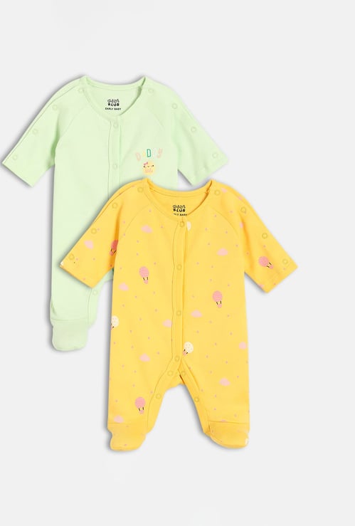 FS MINI KLUB Girls Printed Sleepsuit - Pack of 2