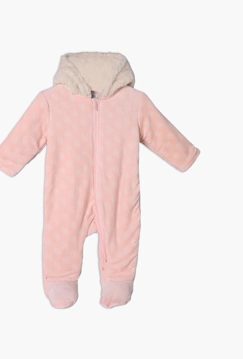 FS MINI KLUB Girls Patterned Hooded Sleepsuit