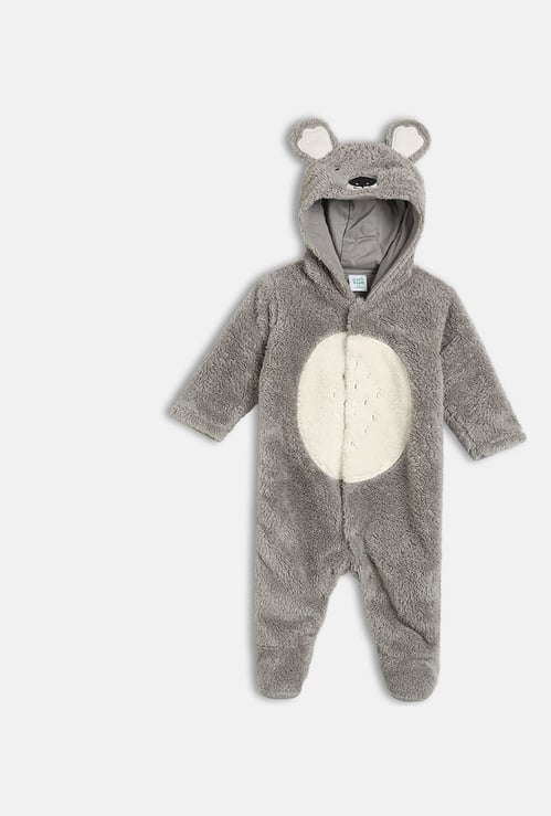 FS MINI KLUB Girls Applique Hooded Sleepsuit