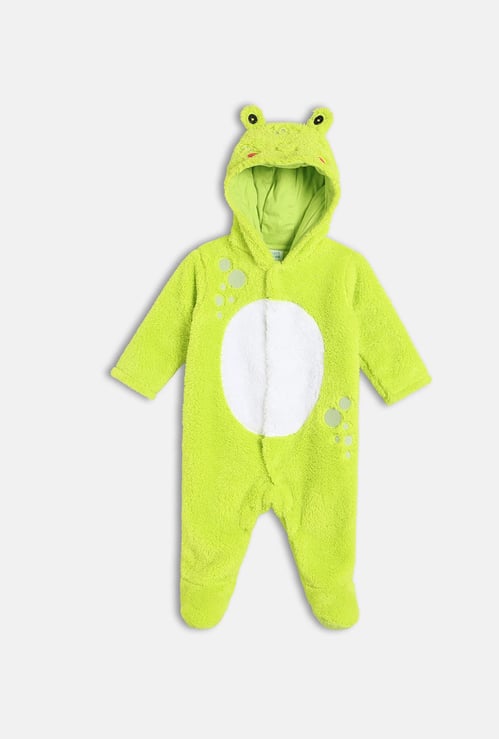 FS MINI KLUB Girls Applique Hooded Sleepsuit