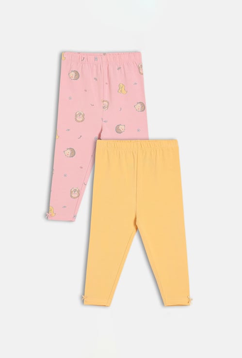 FS MINI KLUB Girls Assorted Leggings - Pack of 2