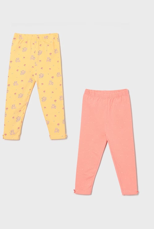 FS MINI KLUB Girls Printed Leggings - Pack of 2