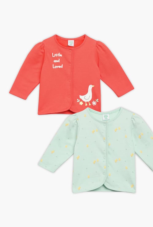 FS MINI KLUB Girls Printed T-shirt - Pack of 2