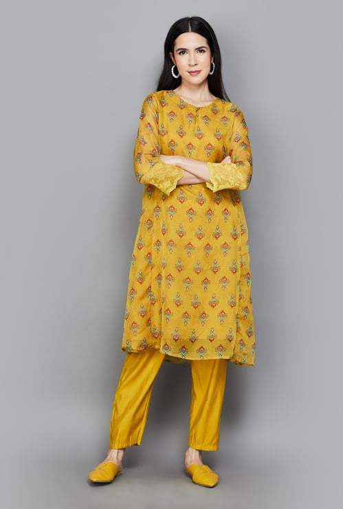 W Ethnic Motif Straight Kurta
