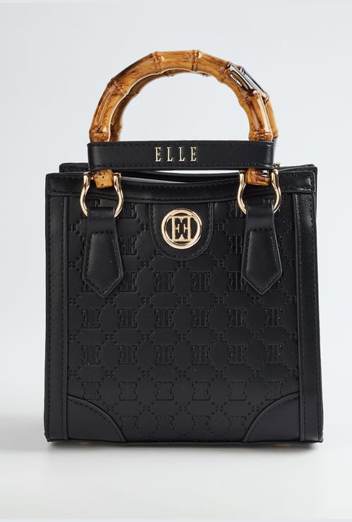 ELLE Logo Debossed Handheld Bag