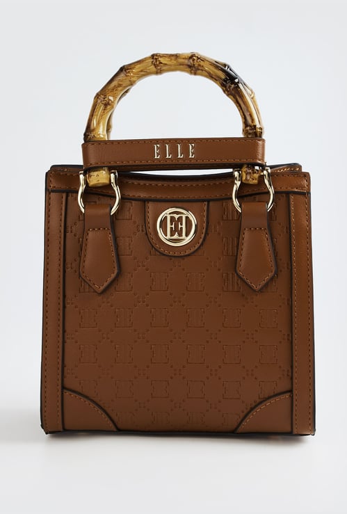 ELLE Logo Debossed Handheld Bag