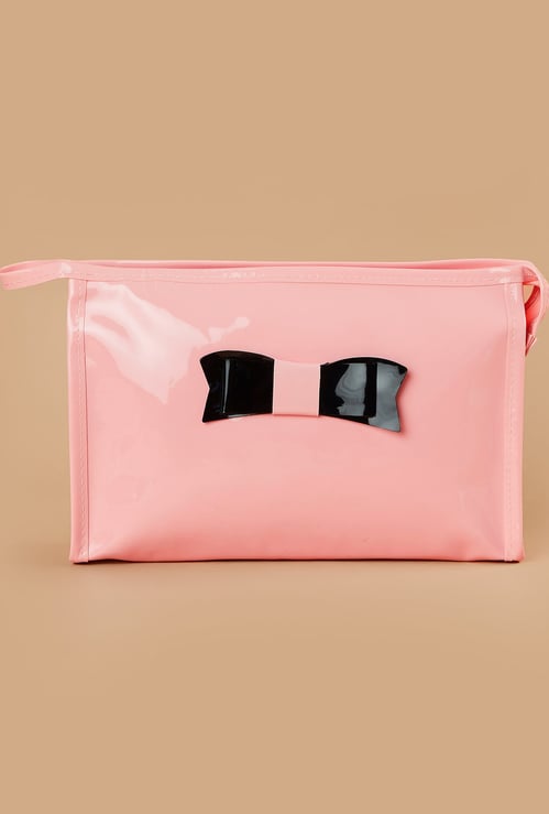 GINGER Bow Detailed Vanity Pouch