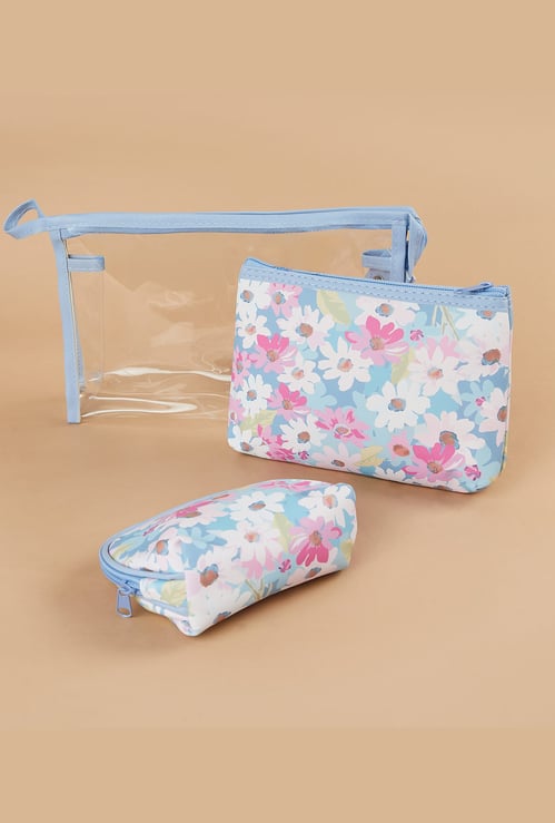 GINGER Floral Print Vanity Pouches - Pack of 3
