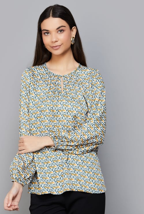 AND Geometric Print Top