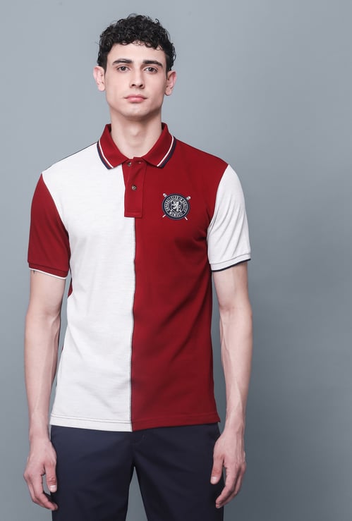FAHRENHEIT Colourblocked Polo T-shirt