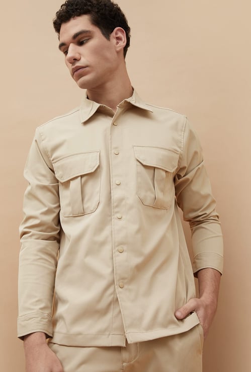 CODE Solid Regular Fit Shacket