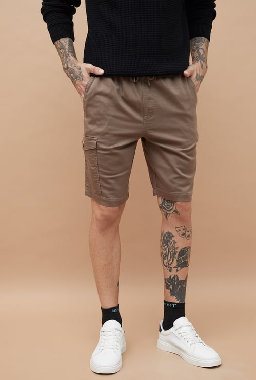 FAME FOREVER Solid Cargo Shorts