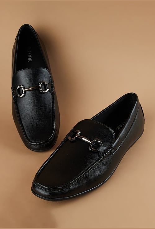 CODE Textured Horsebit Loafers