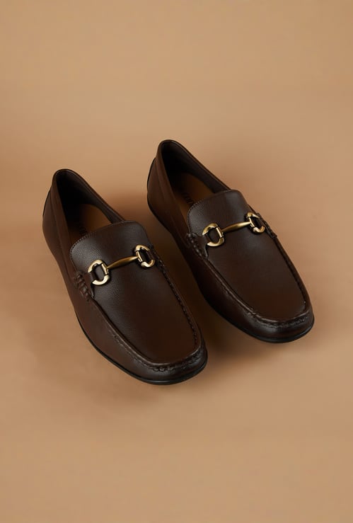 CODE Textured Horsebit Loafers
