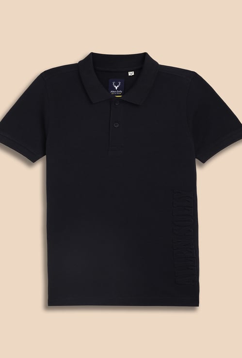 ALLEN SOLLY Boys Embossed Polo T-shirt