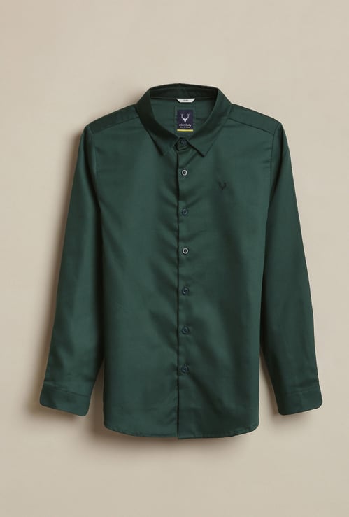 ALLEN SOLLY Boys Solid Slim Fit Shirt