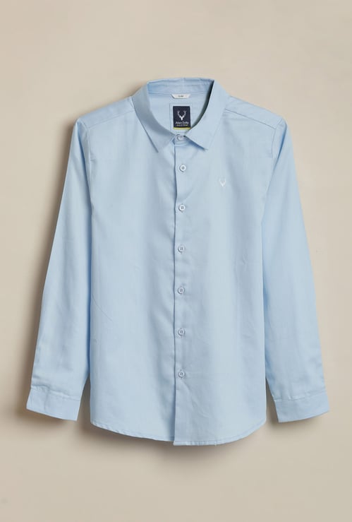 ALLEN SOLLY Boys Solid Slim Fit Shirt