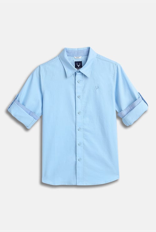 ALLEN SOLLY Boys Solid Slim Fit Shirt